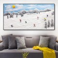 Skifahrer auf Schneebedeckter Berg Wandkunst Sport Weißer Schnee Skifahren Zimmerdekoration von Messer 18